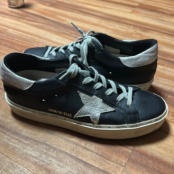 Golden Goose Black/Silver HI Star - Picture 1 of 2